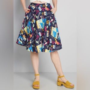 ModCloth Just this Sway A-line skirt in navy vacation